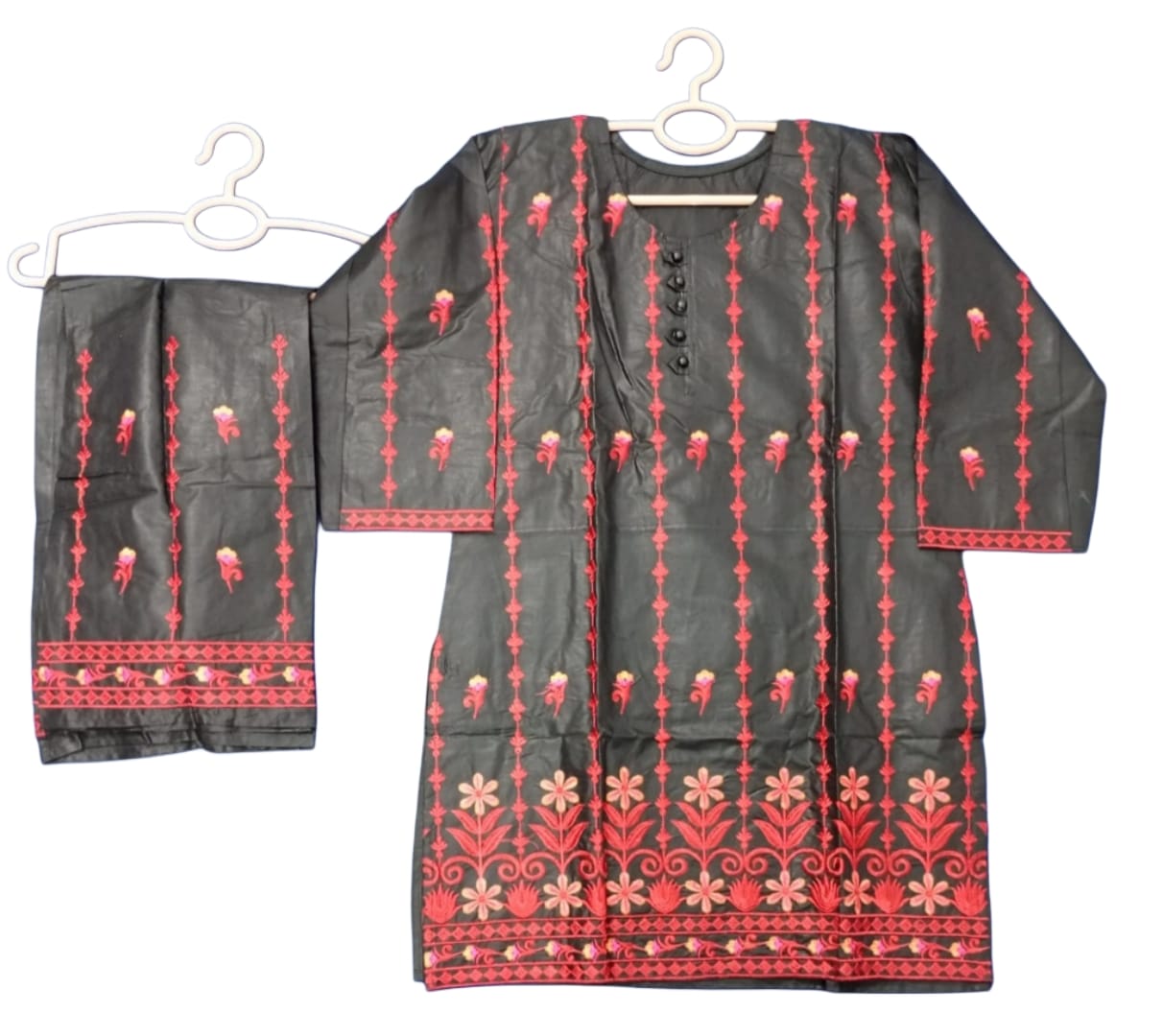 Embroidered Cotton 2-Piece Suit