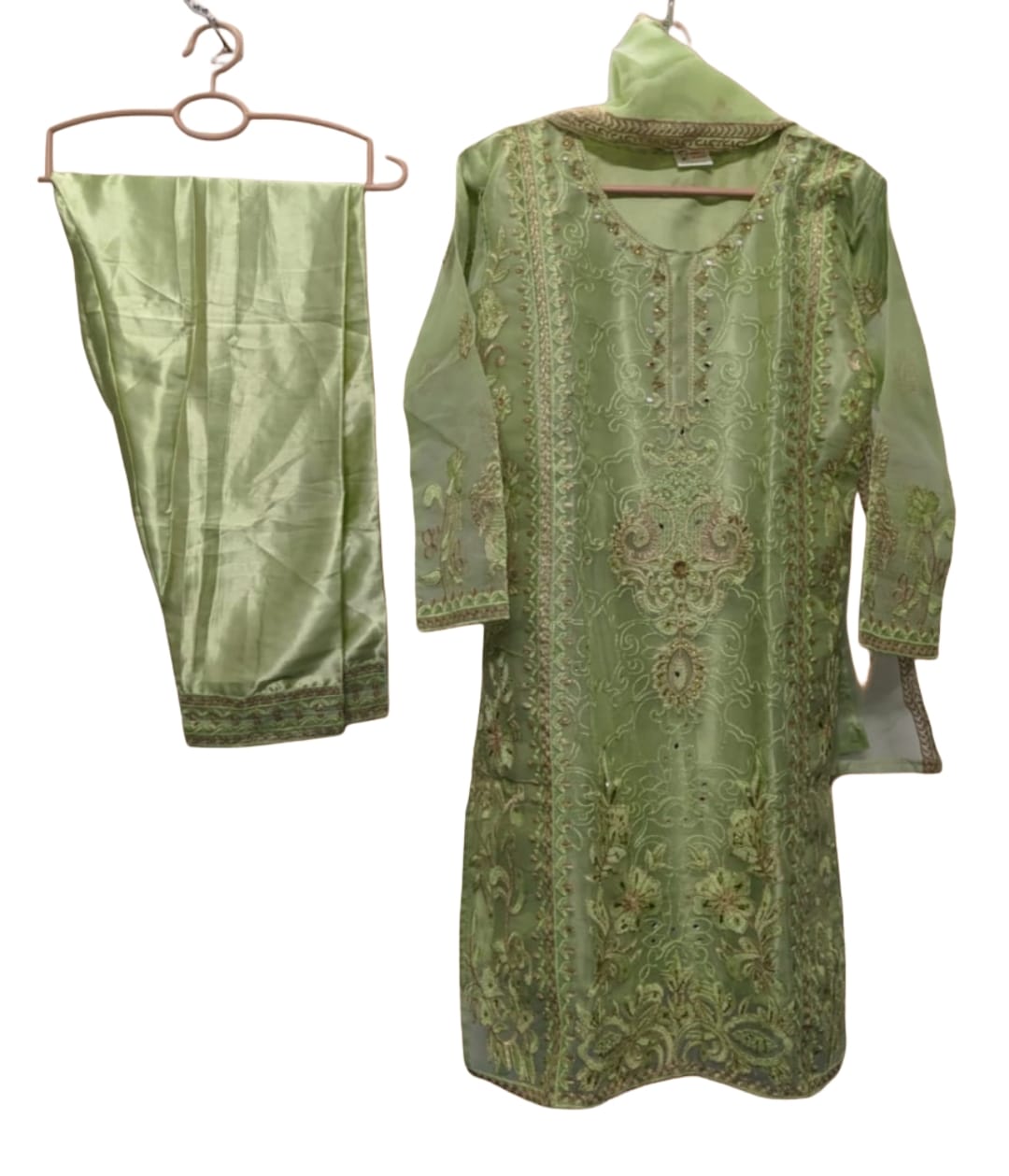 Luxury Embroidered Organza 3-Piece Suit