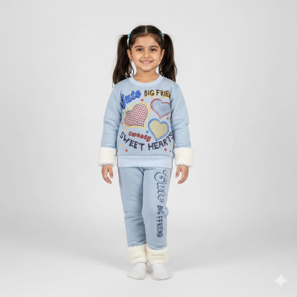 Girls' "Sweet Hearts" Fleece Winter Suit