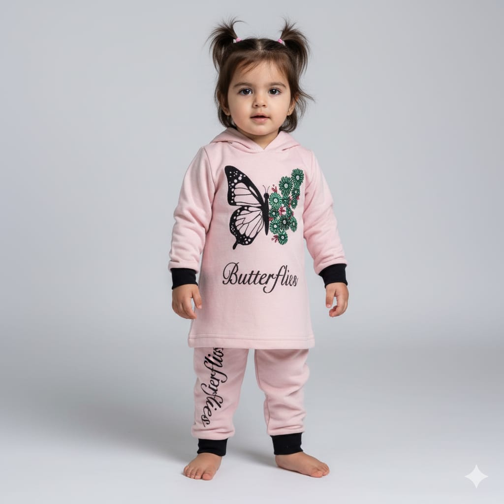 Girls' Butterfly Hooded Tunic Winter Suit