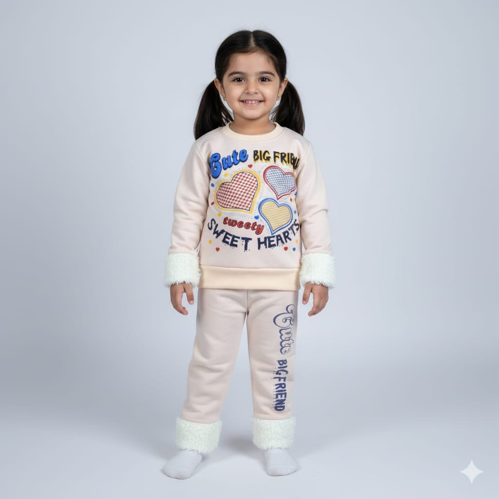 Girls' "Sweet Hearts" Fleece Winter Suit