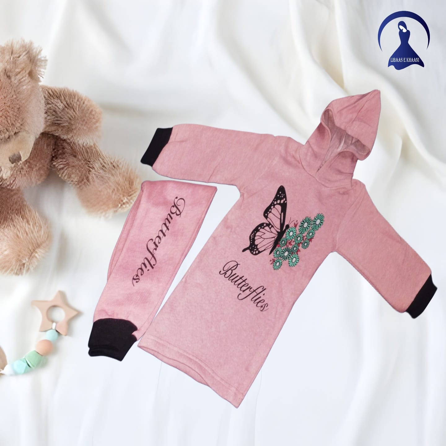 Girls' Butterfly Hooded Tunic Winter Suit