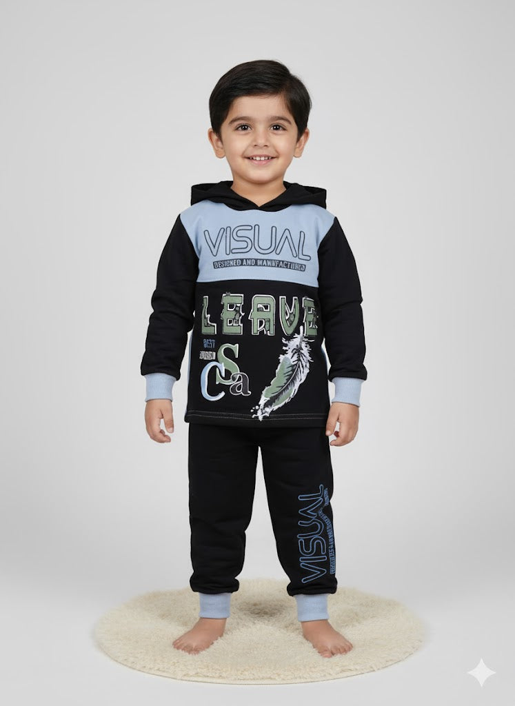 Visual Leave Graphic Hoodie Set