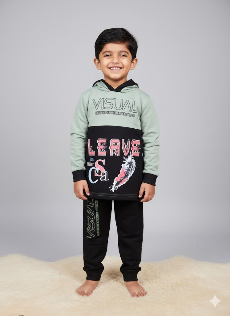 Visual Leave Graphic Hoodie Set