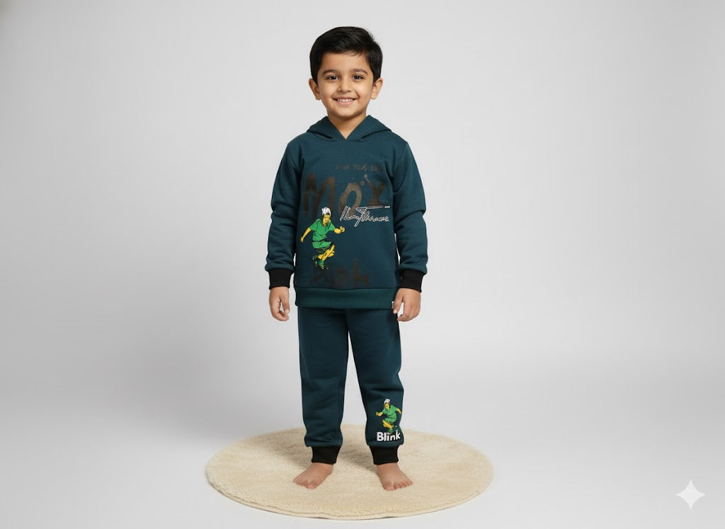 Teal Skater Style Hoodie Set