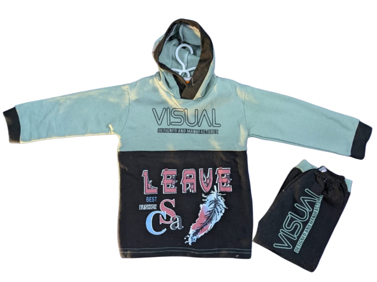 Visual Leave Graphic Hoodie Set