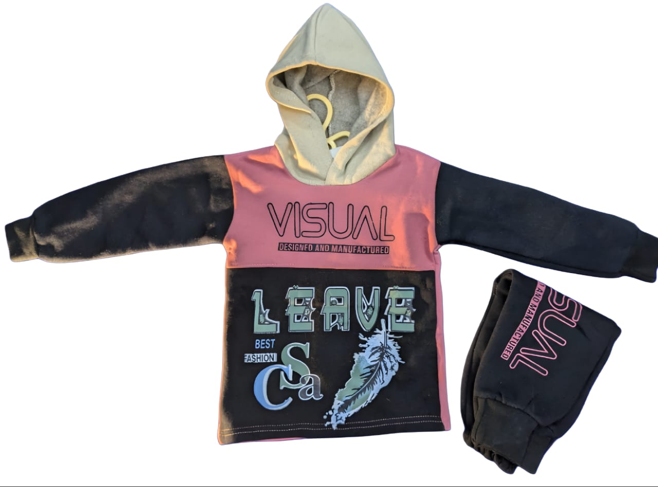 Visual Leave Graphic Hoodie Set