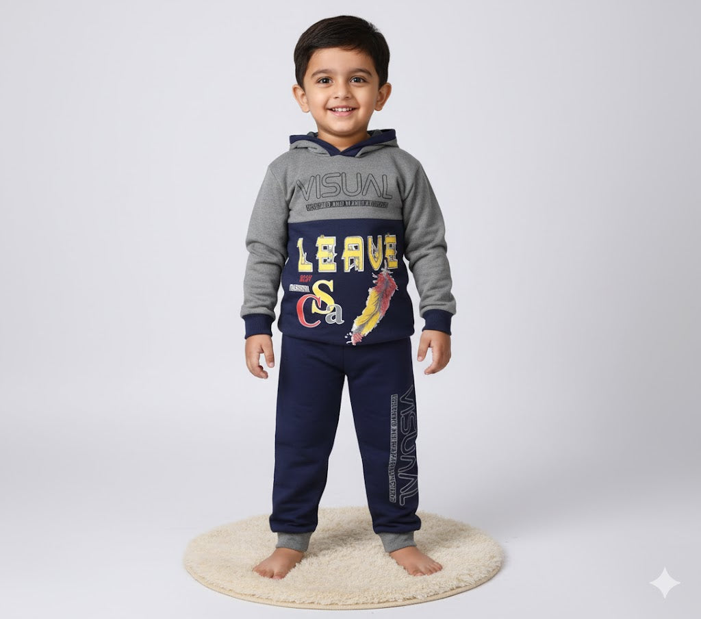 Visual Leave Graphic Hoodie Set