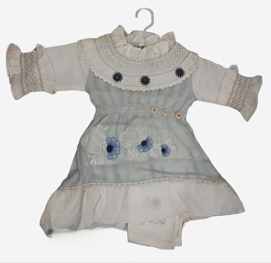 Embroidered High-Low Frock in Soft Cotton