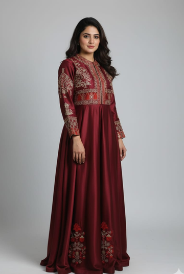 Embroidered Bunch Maxi with Separate Koti (2-Piece Set)