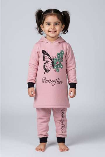 Girls' Butterfly Hooded Tunic Winter Suit
