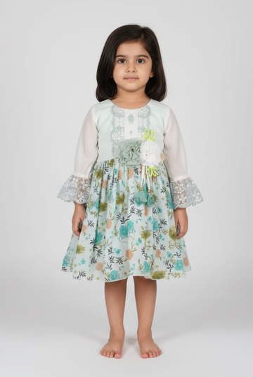 Floral & Lace Dress for Little Dreamers