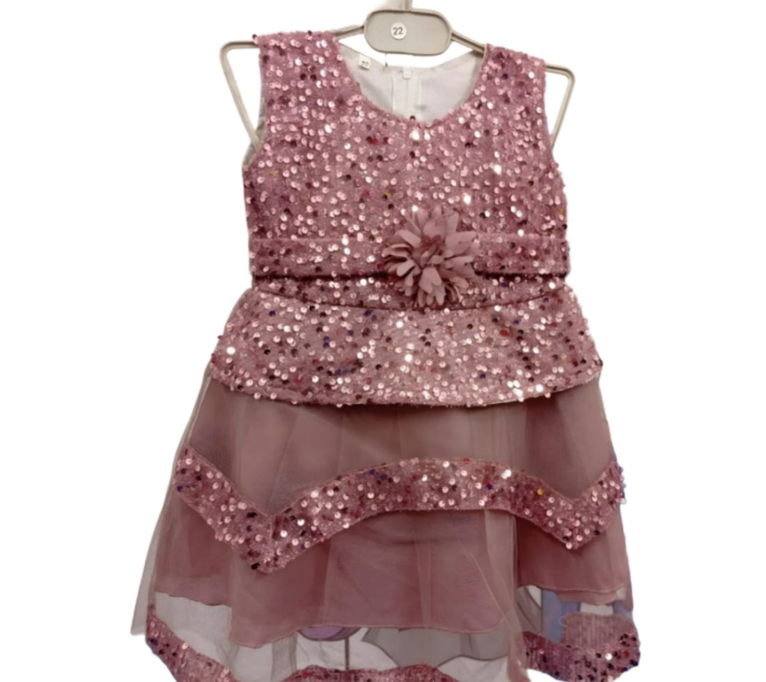 Sparkling Tiered Sequin Party Dress for Girls