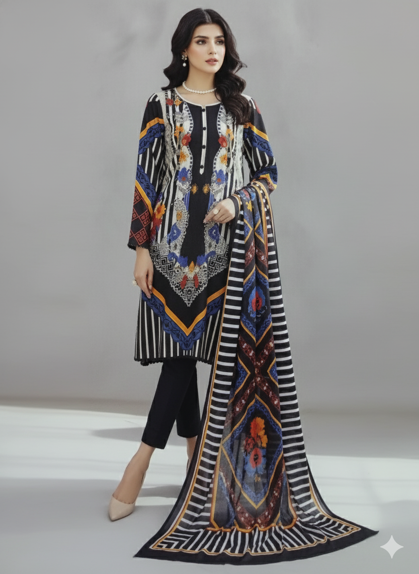 SALINA Digital Printed 3-Piece Unstitched Lawn Suit
