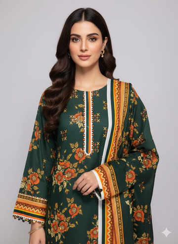 MASHAL Digital Premium Printed 3 Piece Unstitched Lawn Collection 2025