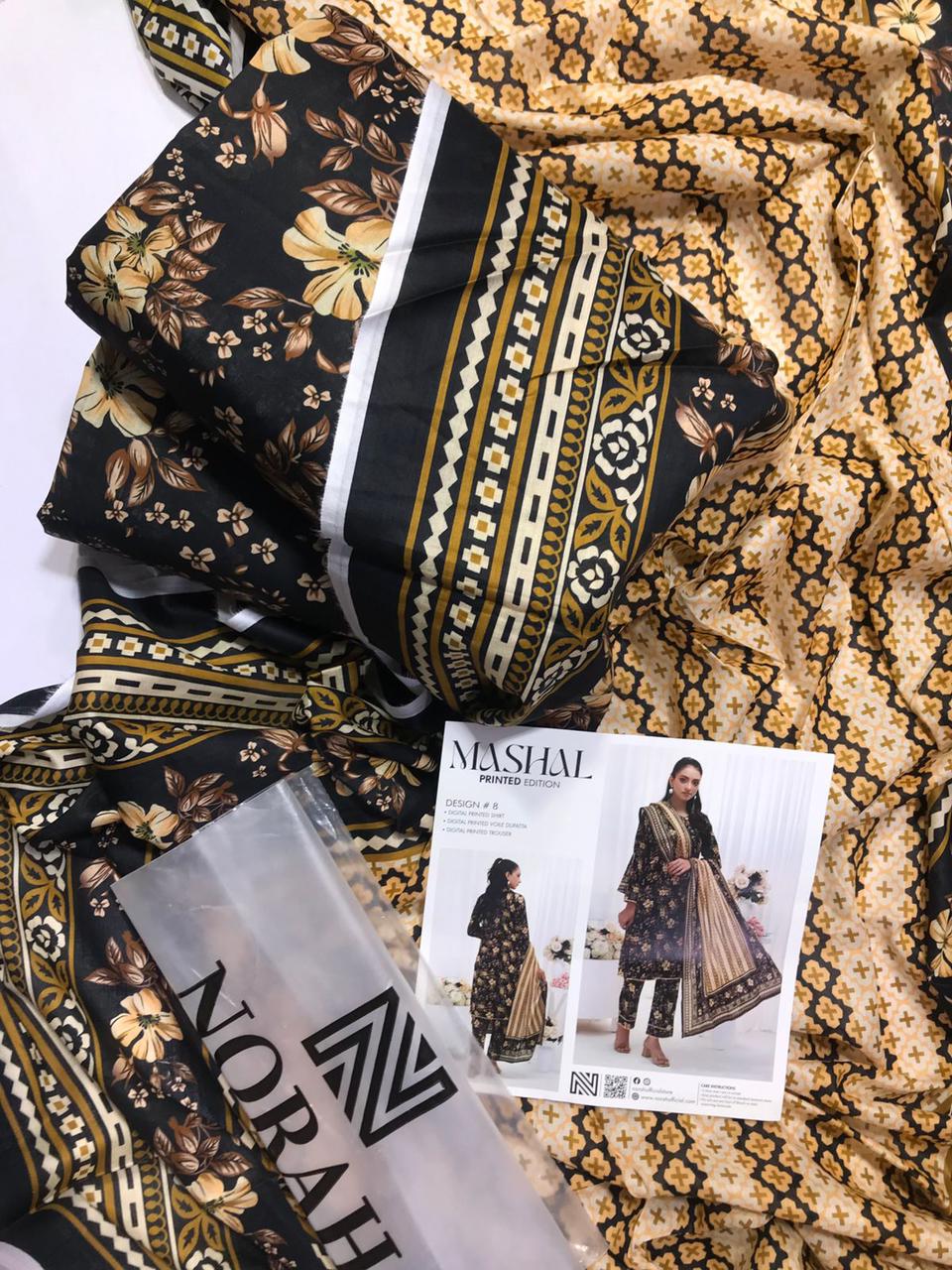 MASHAL Digital Premium Printed 3 Piece Unstitched Lawn Collection 2025