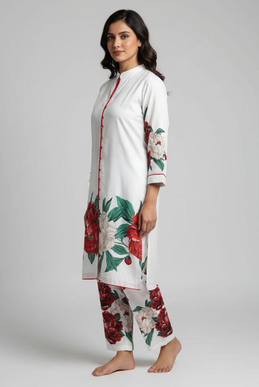 Digital Printed Linen 2-Piece Suit