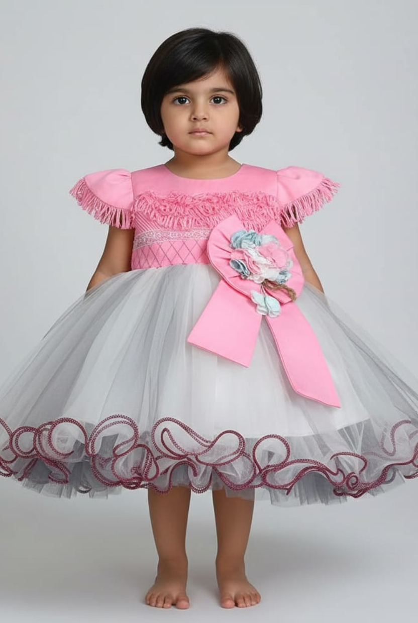 Floral Embroidered Chiffon & Net Frocks