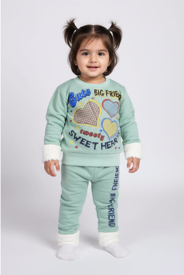 Girls' "Sweet Hearts" Fleece Winter Suit