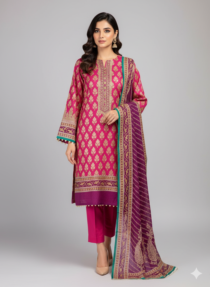 SALINA Digital Printed 3-Piece Unstitched Lawn Suit