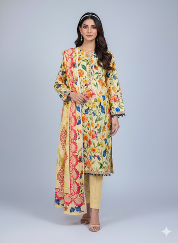 MASHAL Digital Premium Printed 3 Piece Unstitched Lawn Collection 2025