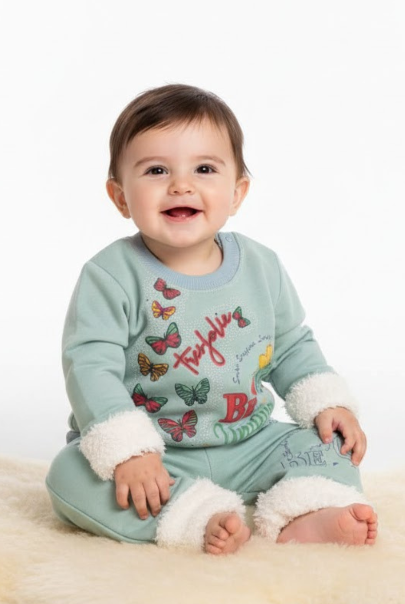 Be Unique" Butterfly & Fur Trim Set