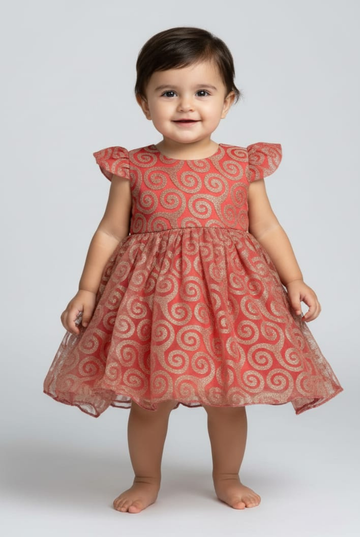 Sparkle & Twirl: Ruby Red Sequin Party Dress for Toddlers