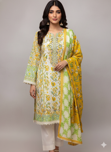 SALINA Digital Printed 3-Piece Unstitched Lawn Suit