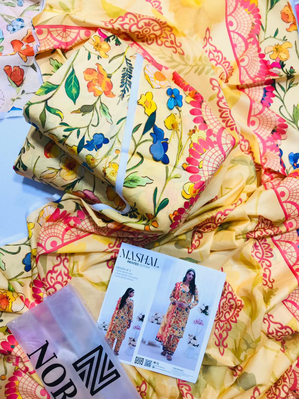 MASHAL Digital Premium Printed 3 Piece Unstitched Lawn Collection 2025