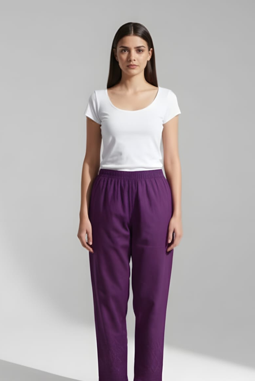 Cotton Embroidered Trousers