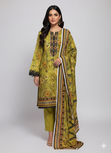 MASHAL Digital Premium Printed 3 Piece Unstitched Lawn Collection 2025