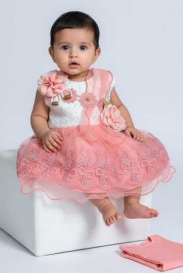 Aqua Lace & Dot Party Dress Set