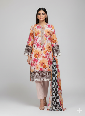 SALINA Digital Printed 3-Piece Unstitched Lawn Suit
