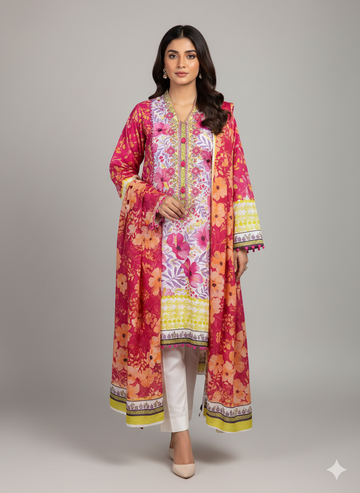 SALINA Digital Printed 3-Piece Unstitched Lawn Suit