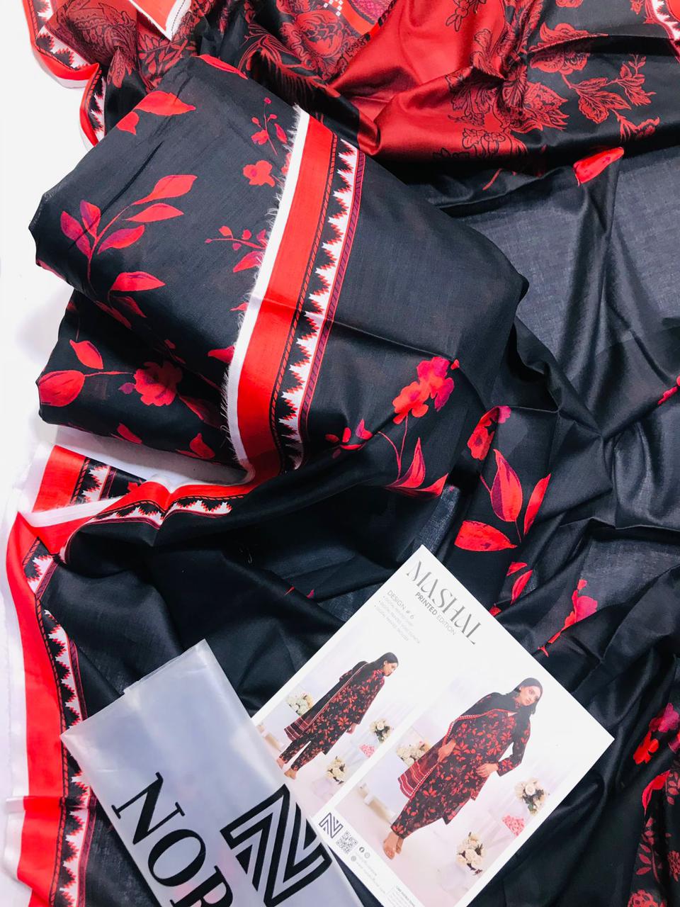 MASHAL Digital Premium Printed 3 Piece Unstitched Lawn Collection 2025