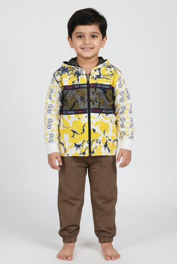Kids' Zip-Up Camo Hoodie Winter Suit