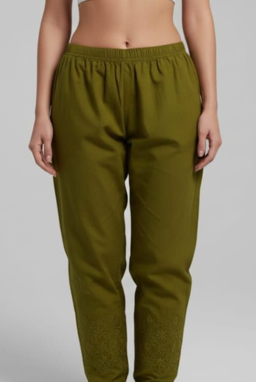 Cotton Embroidered Trousers
