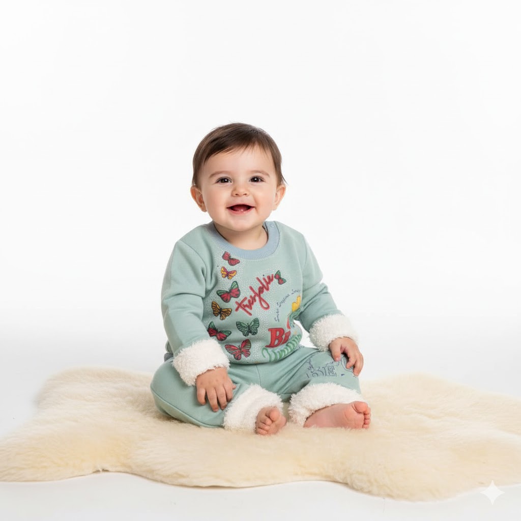 Be Unique" Butterfly & Fur Trim Set
