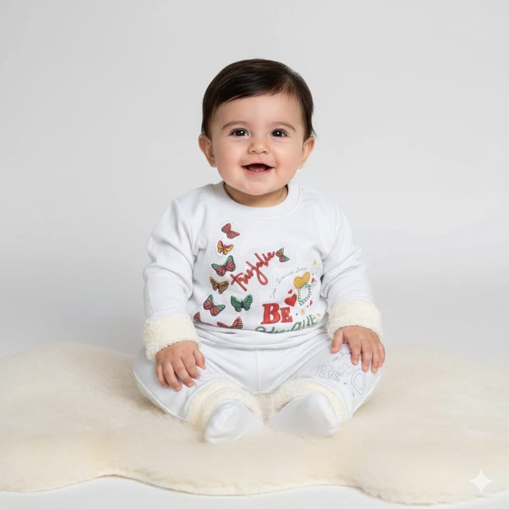 Be Unique" Butterfly & Fur Trim Set