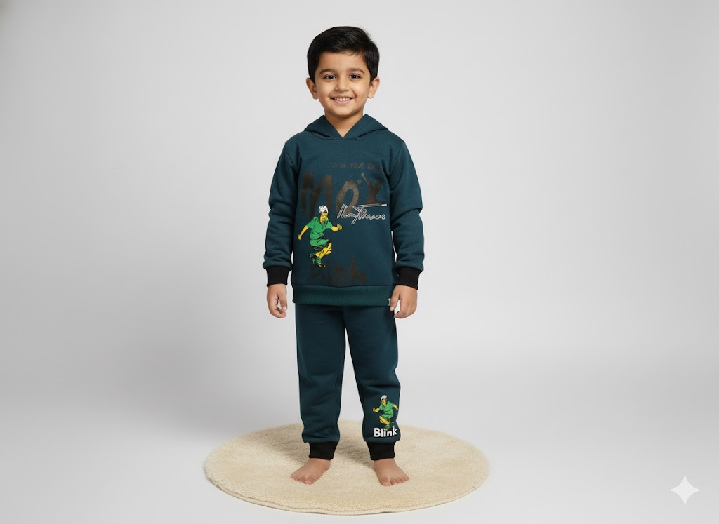 Teal Skater Style Hoodie Set